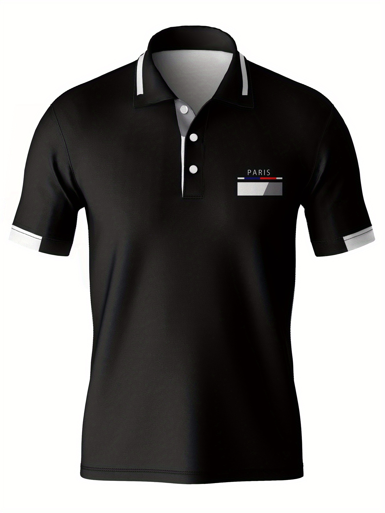 summer mens paris shirt with contrast   fashion basic casual collared short sleeve t shirt for daily work   1