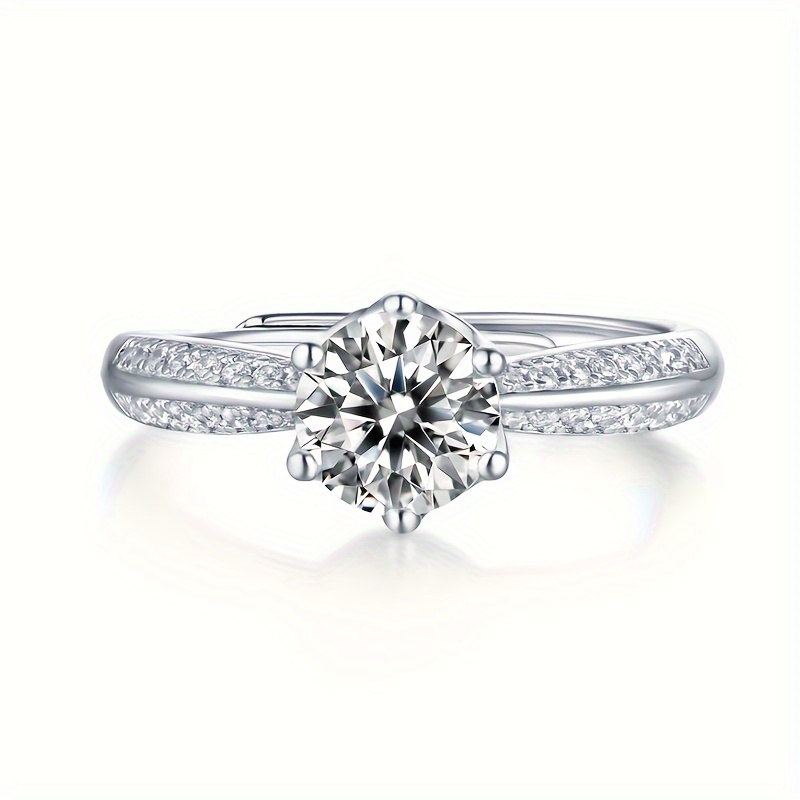 1/2/3/5 carat moissanite ring 925 sterling silver women's - Temu
