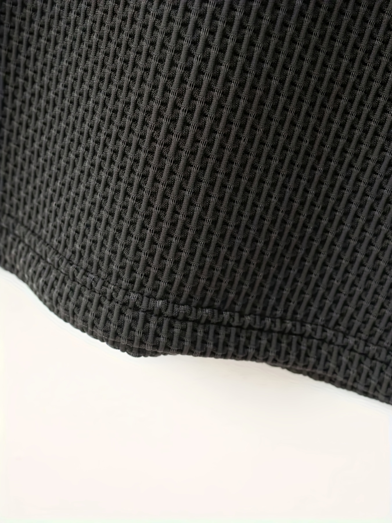 Men's Solid Color Waffle Knit T-Shirt - Breathable Stretch Fabric, Moisture-Wicking Round Neck Short Sleeve Tee for Summer Outdoor Sports & Casual Wear