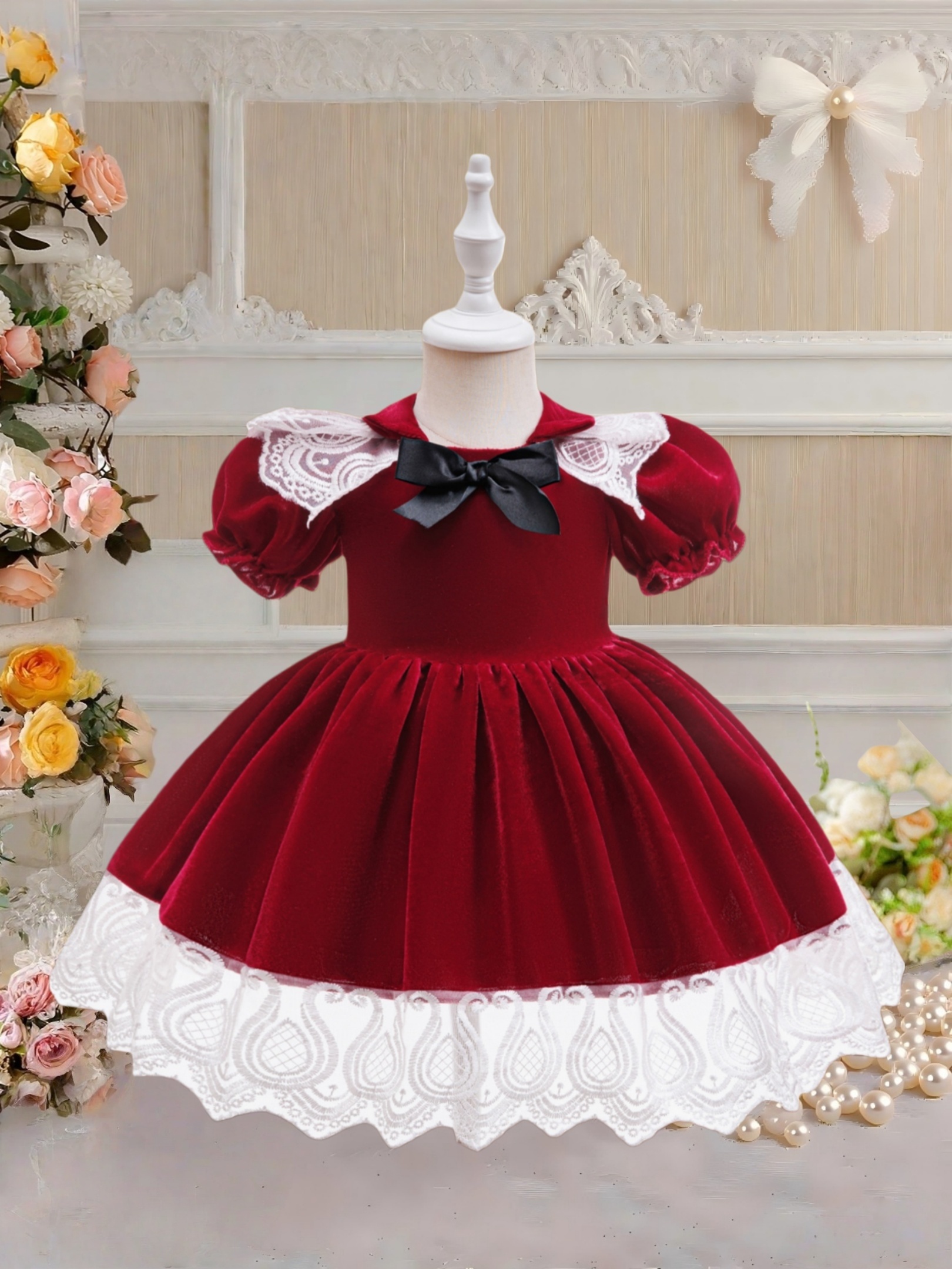 white christmas dresses Santa Baby Christmas Tutu Dress – Mia Belle Girls main image 0