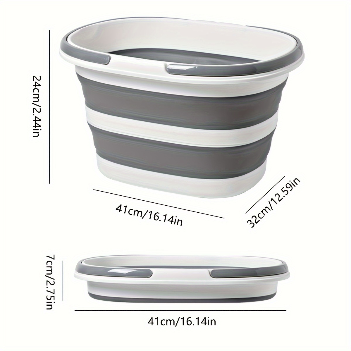 TEMU 1pc Plegable de Gran Capacidad - Duradero, Portátil y Colapsable con Asa - Ideal para Lavandería, de Coches, Pesca - Diseño Elegante en y para Uso en el Hogar y el Baño
