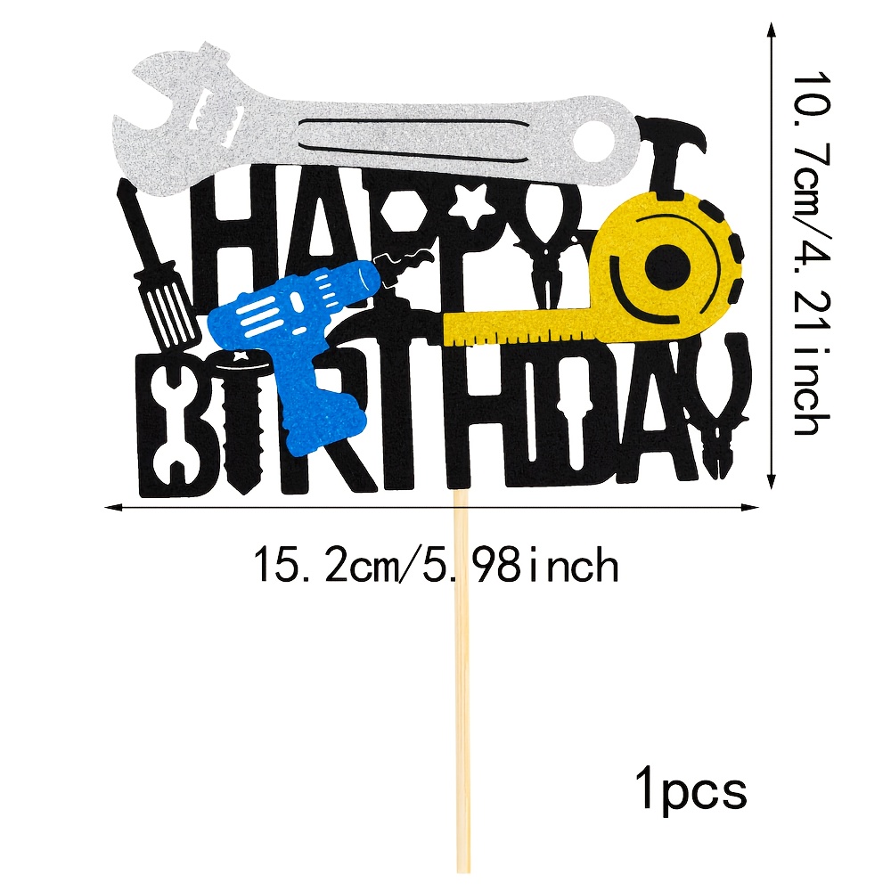 Men's Cake Decorating Hand Tools Cake Decorating Tool Box Wrench Mechanical Drill Pliers Screwdriver Theme Happy Birthday Party Cake Decoration Men