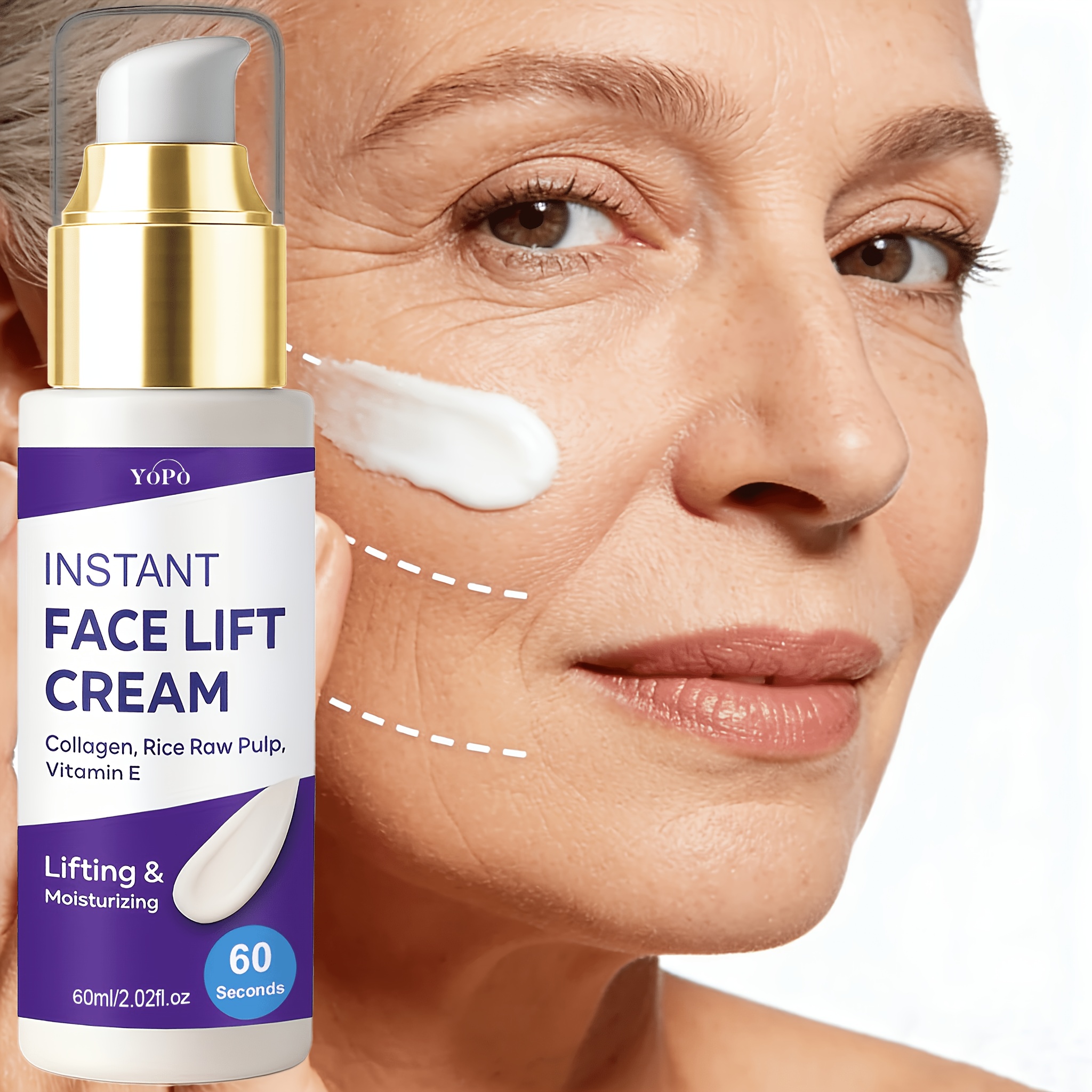 Image of [ Lift Cream] Collagen Lift Cream - Tightens & Light Beige, & Wrinkles, Alcohol-free Suitable For All Light Beige Types., Wrinkle, Skincare, Lightweight Formula, Smooth Texture