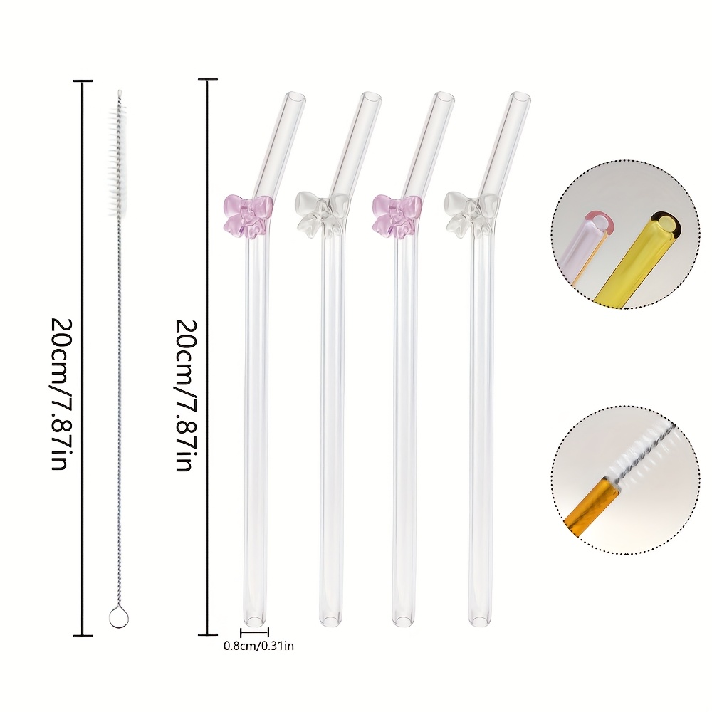 Glasstrohhalme Set Mit Weihnachts-Deko – 18 Stück, 31 Cm Lang, Für Stanley-Becher & Große Trinkgläser, Wiederverwendbar & Spülmaschinenfest