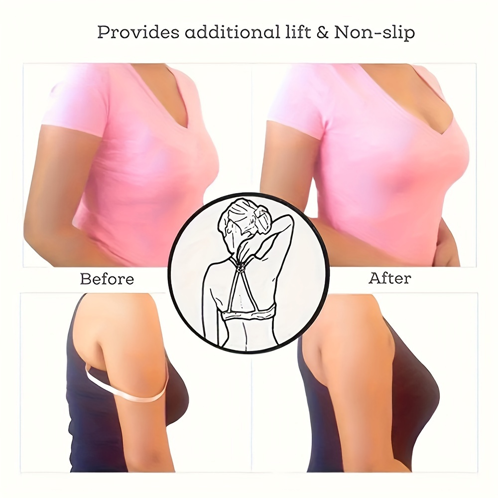 4pcs Fashionable Floral Bra Strap Clips - Invisible, Non-slip & Secure - Create a Seamless Braless Look - Perfect Accessories for Womens Lingerie and Everyday Wear