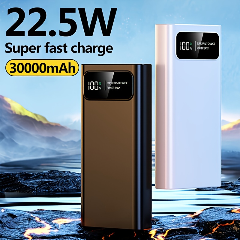 30000mah large capacity mobile phone power bank bidirectional fast charging outdoor emergency power backup battery pack portable power supply   charging supports   charging of multiple devices holiday gift christmas gift