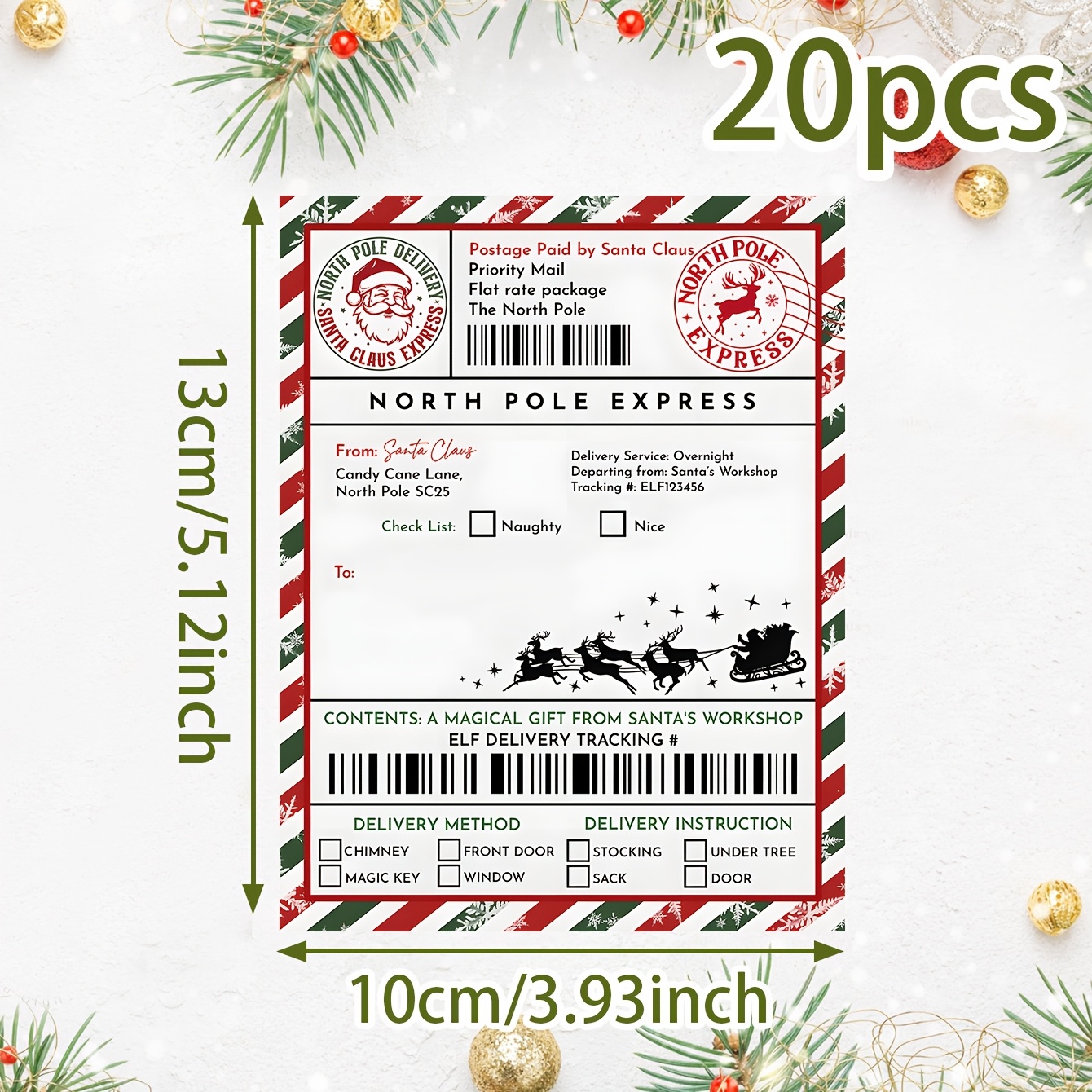 TEMU 20pcs Santa Claus Gift Label Stickers, Santa Claus Shipping Label Stickers, Santa Claus Labels, Writing To Gift, Suitable For Gift Box Stickers
