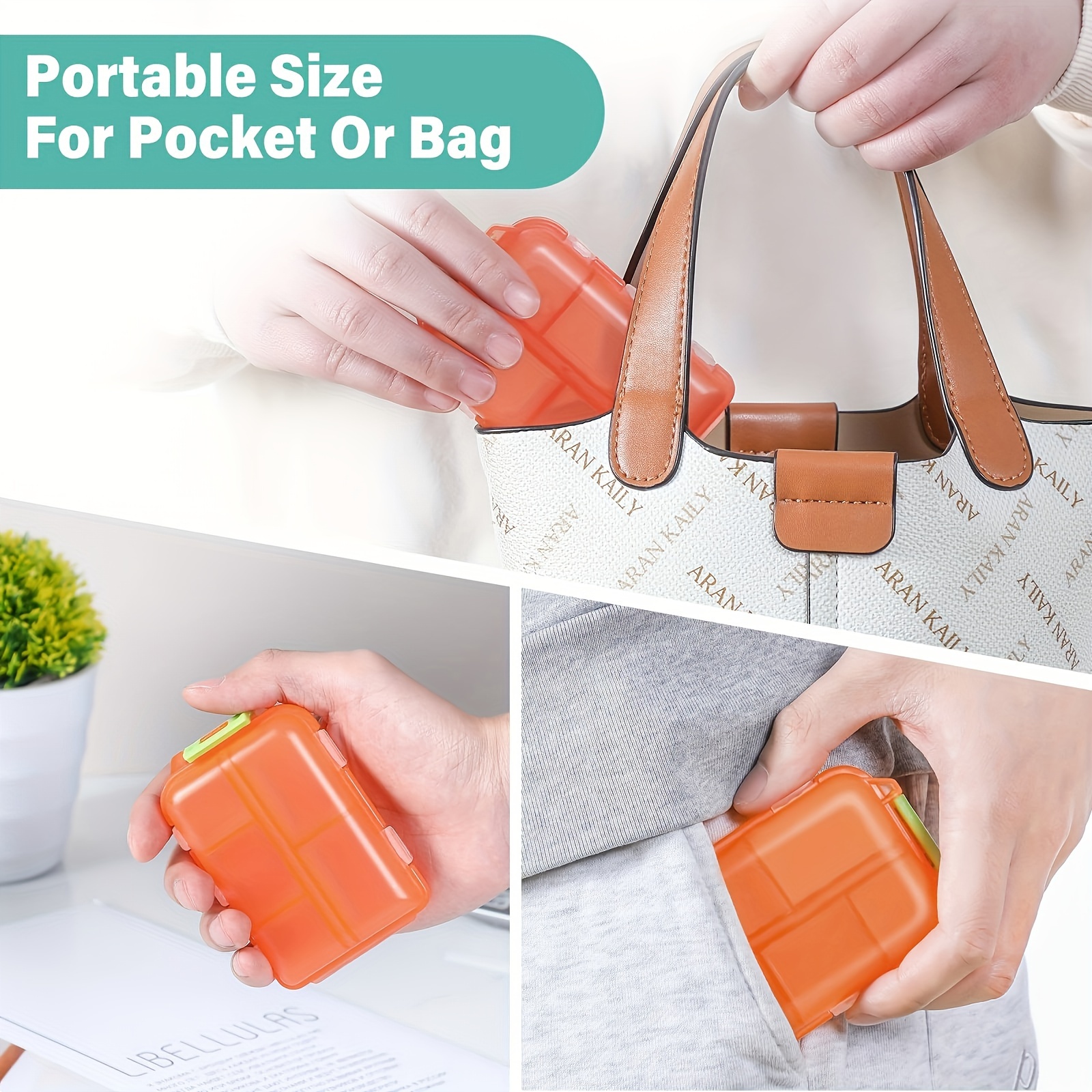 6 pack travel medicine organizers 10 compartments for wallet or bag storage suitable for vitamins fish oil and more details 3