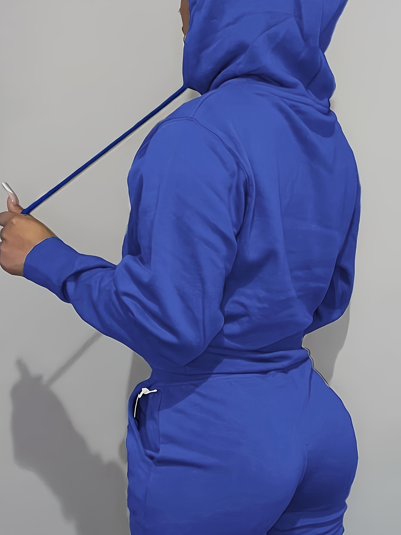 Women'S Solid Color Polyester Hoodie with Kangaroo Pocket, Fall Season Regular Length Pullovers, 100% Polyester Knit Fabric, 190g/m? - Cozy Casual Wear