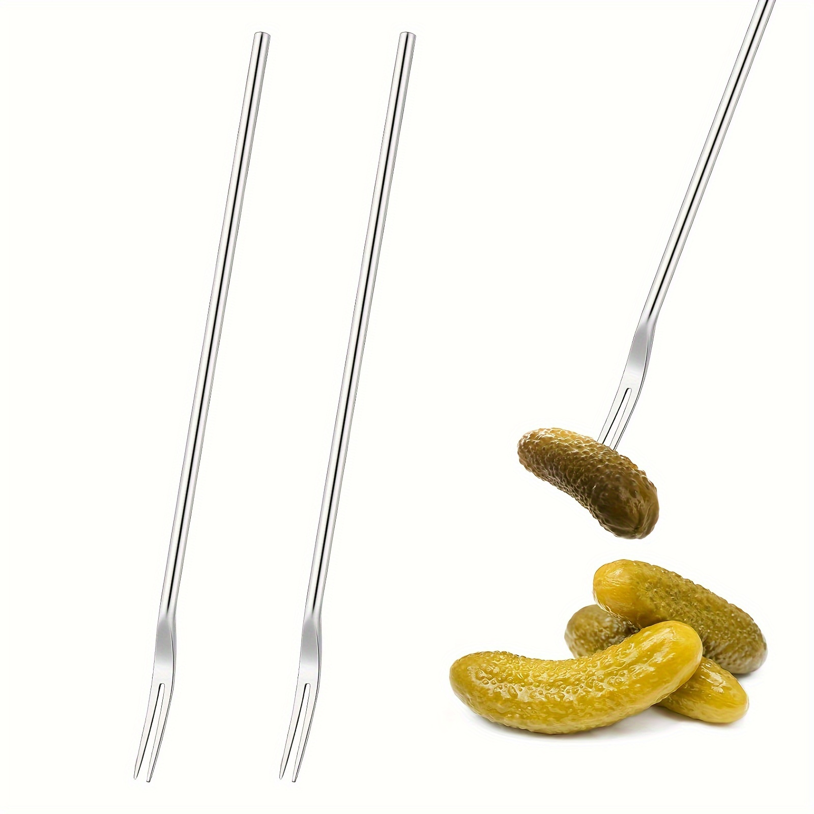 

Reusable Stainless Steel Pickle Forks - Perfect For Serving And Picking Up Pickles And Olives