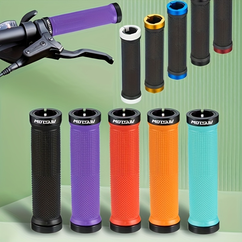 2 buc. (1 bucată) Mânere Bicicletă Dual Lock-On - 5 Culori Mânere Bicicletă, Model Anti-Alunecare cu Puncte și Cleme Lock-On pentru Mtb/Bmx/Scooter