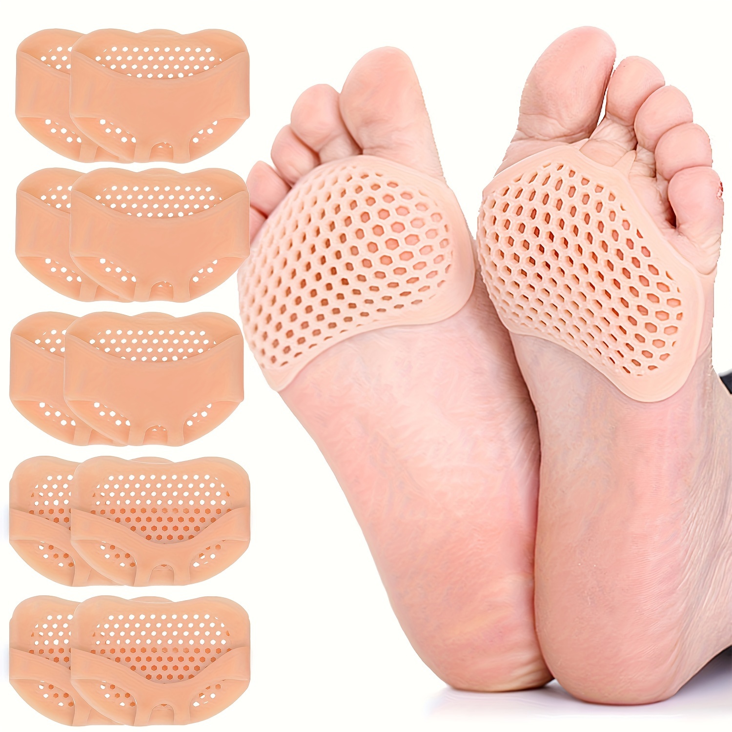 10pcs Set Of Gel Foot Pads, Forefoot Pads, Universal