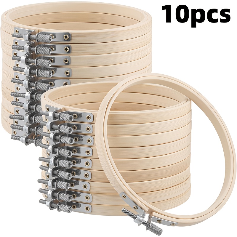 7-inch Embroidery Hoop, Adjustable Circular Cross- Frame With Elastic Ring For Artistic Hand Sewing, Wall Decor, And Crafts (10pcs Set)