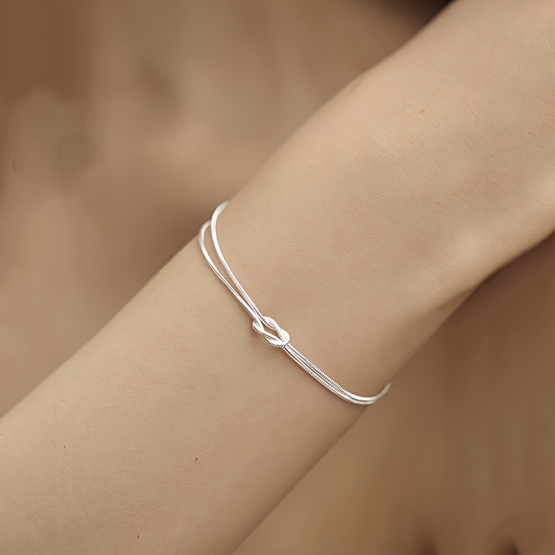 Classic High-End Stainless Steel Knot Bracelet, Elegant Women's