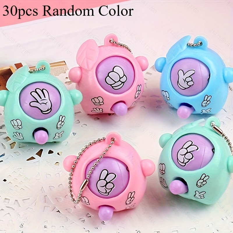 Image of 30/60pcs -paper-scissors Game Keychain Fidget Toys - Cute Relax Charms For Bags, Backpacks & Party Favors, Pop Fidget Toy, Random Colors
