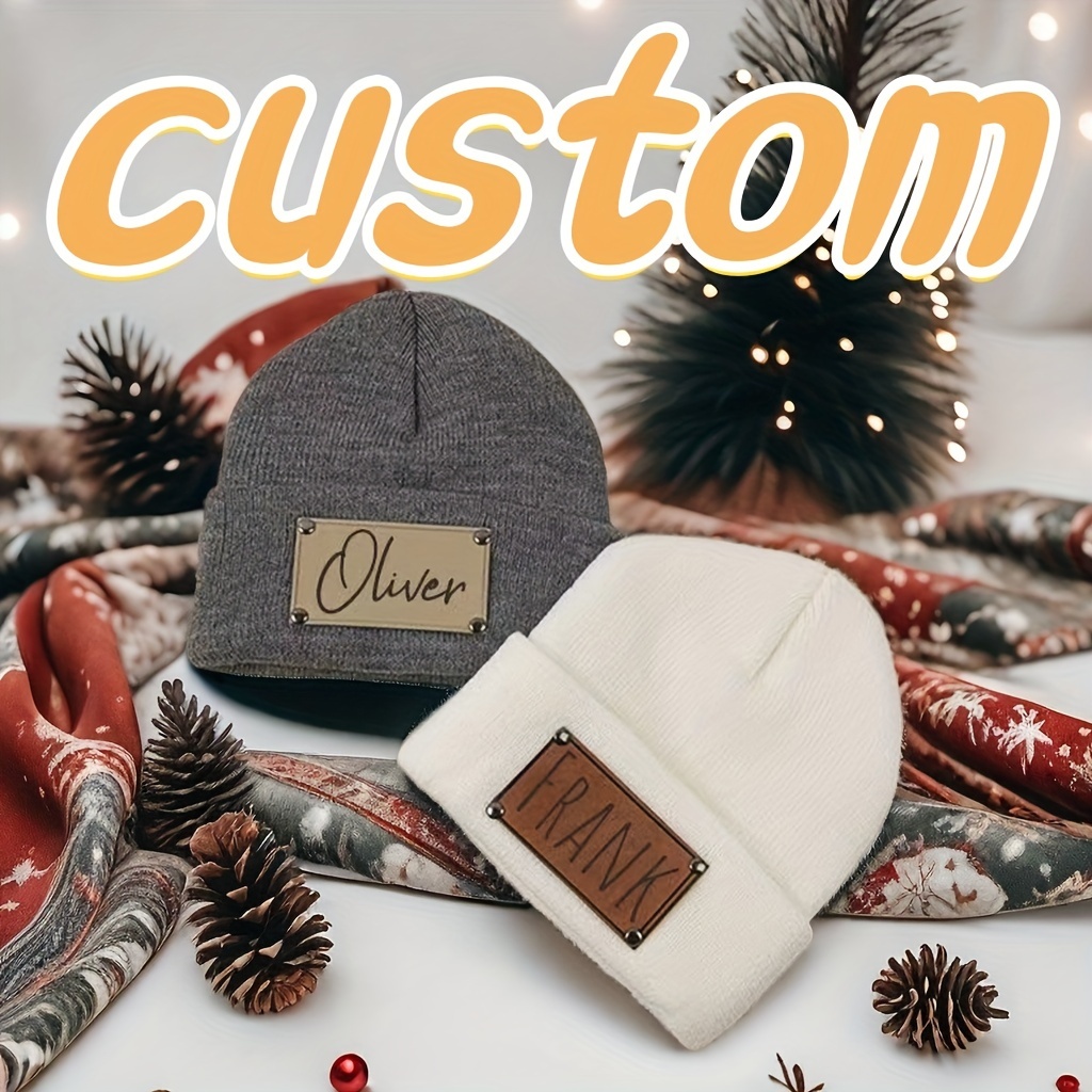 

Customizable Vintage-inspired Beanie For & Adults - Soft Acrylic, Machine Washable, , Thanksgiving & Themes