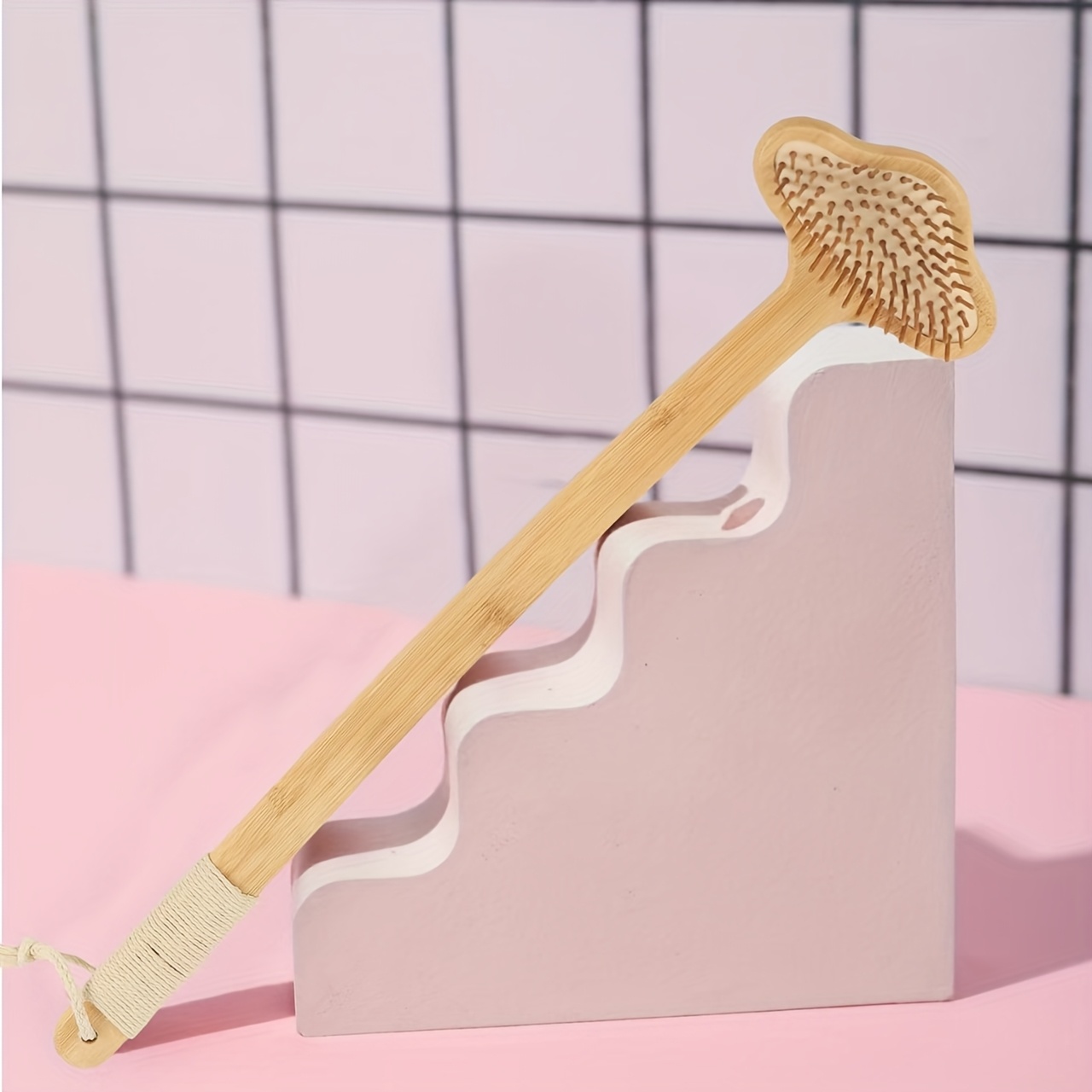 22 extra long bamboo back scratcher massager 2 in 1 ergonomic handle   beige friendly for adults   women elderly durable   care tool back massager Product details 3