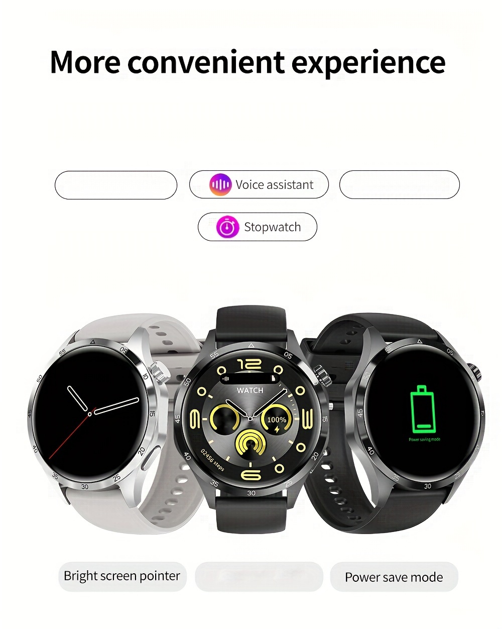 NFC Smart Watch For Men, GPS Motion Trajectory AMOLED 360*360 HD Screen, AI Voice Wireless Call, Compass Sport Fitness Tracker Smart Watches_voghion.com