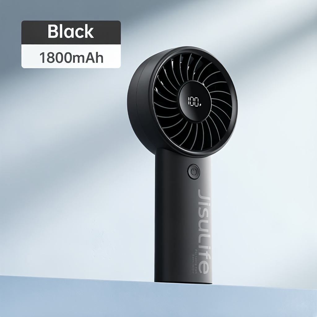TEMU JISULIFE Ventilateur Portable, Plus Puissant et : 5 Vitesses, Batterie, Turbo 12 pour un Vent Puissant et Plus Large, Écran LED, Ventilateur