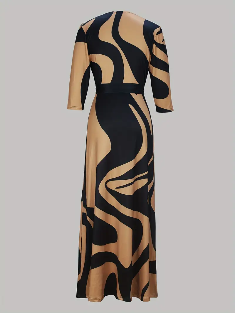 elegant navy blue long dress v neck belt perfect - Temu New Zealand elegant navy blue long dress v neck belt perfect - Temu New Zealand