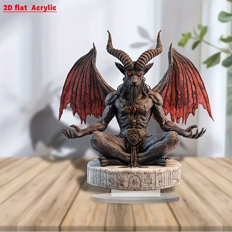 

2d Flat 2d Flat Acrylic Decorative Plaque, Bammert Demon Tabletop Ornament, Inspirational Decor, Suitable For Cafe, Bedroom, And Room Art, Style, Animal Theme, Multipurpose, English Text