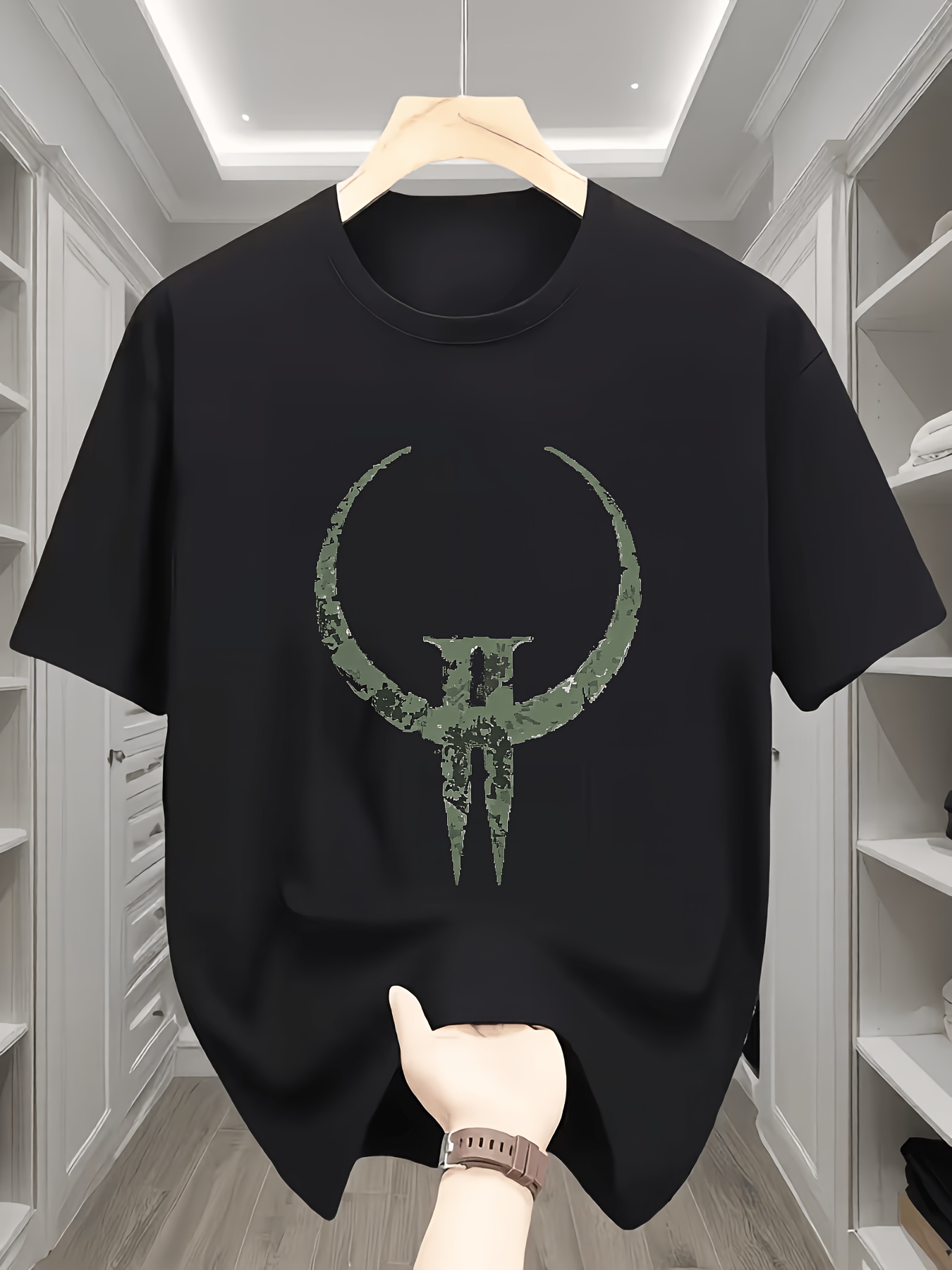 8Ace1006-D24F-473D-97F3-Fc594328A40A.jpg videospiele retro t-shirt mit quake ii logo