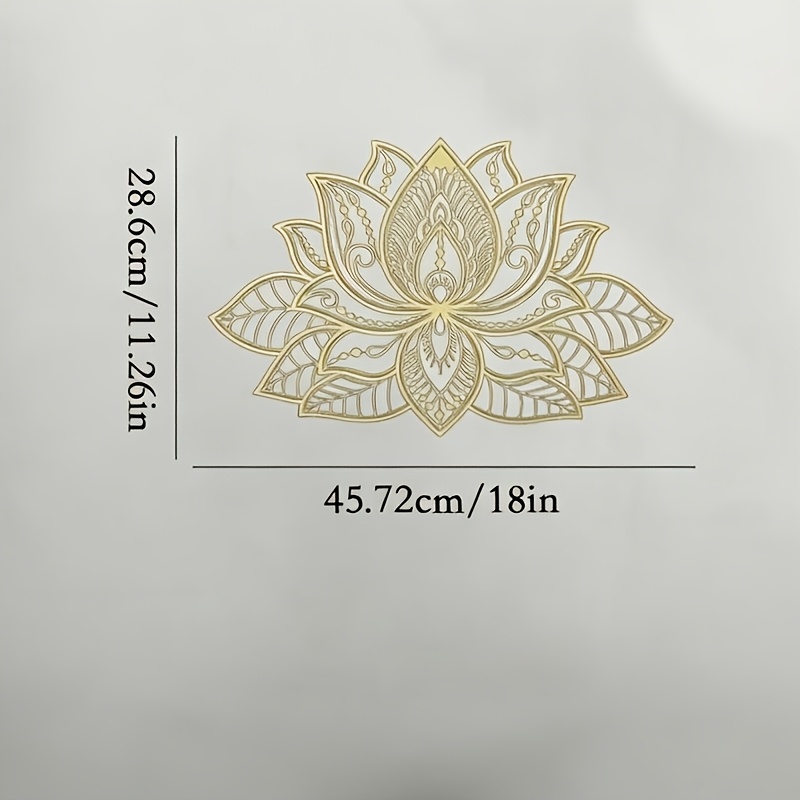 TEMU 2d Flat, Luminous For Lotus Mandala Metal Wall Decoration Bohemian Style Living Room Bedroom Garden Patio Spiritual Sculpture Ideal Gift For