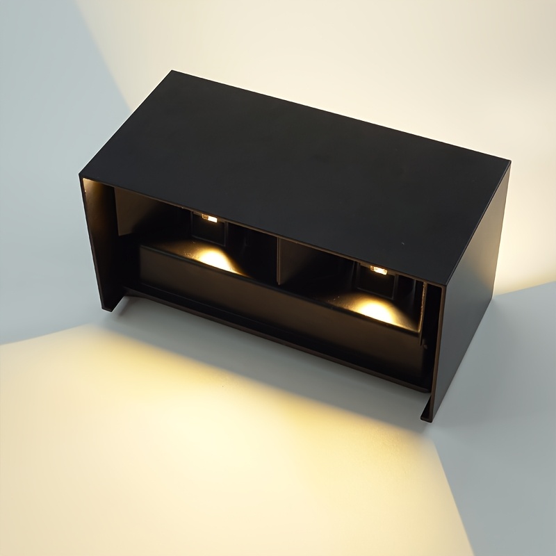 LED Double-Head Wall Light, Black, Outdoor Lighting Wall Sconce, Outdoor Wall Lamp, COB Light Source + Body, 3000K Warm White Outdoor Light Fixture, Up and Down Adjustable Wall Light, Dimmable Beam for Balcony, Courtyard, Corridor, Exterior Wall