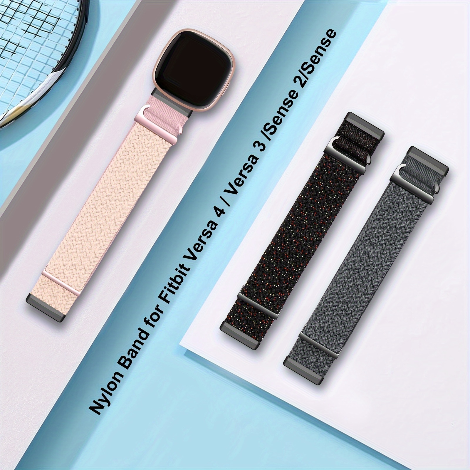 Correas compatibles con Fitbit Sense/Versa 3, correa deportiva de TPU  suave, correa de repuesto para reloj inteligente Versa 3 Sense para mujeres  y hombres, paquete de 4 pequeñas, negro Módena azul g