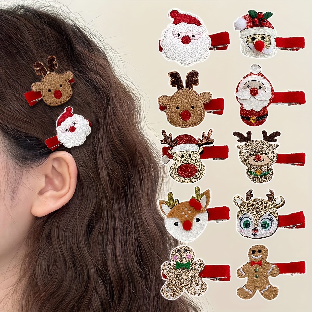 

5pcs Christmas Set - & Sweet Alloy Barrettes For Hairstyling