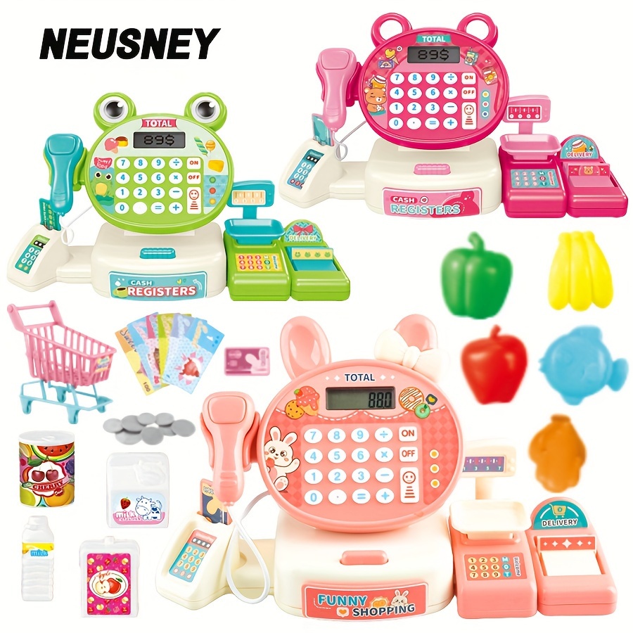 Caisse Enregistreuse Jouet Enfants Avec Calculatrice, Sons, Scanner Et Accessoires - Jouet Éducatif Supermarché Pour Enfants Dès 3 Ans, Garçons Et Filles