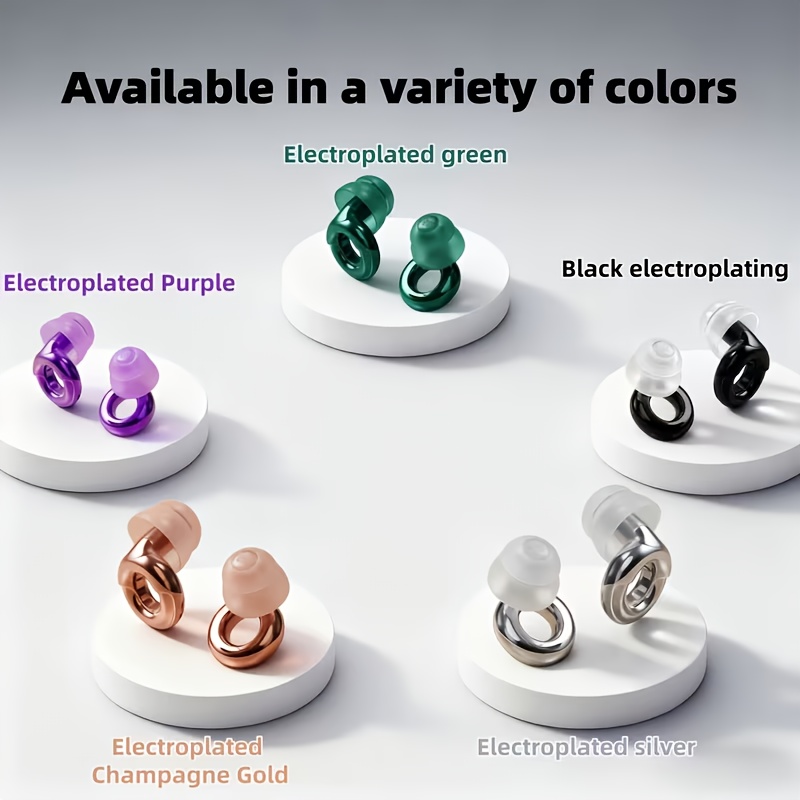 silicone sleep earplugs reusable essential for travel suitable for work and study including a portable storage case and four pairs of earplug sleeves xs   sizes no batteries required Product details 0