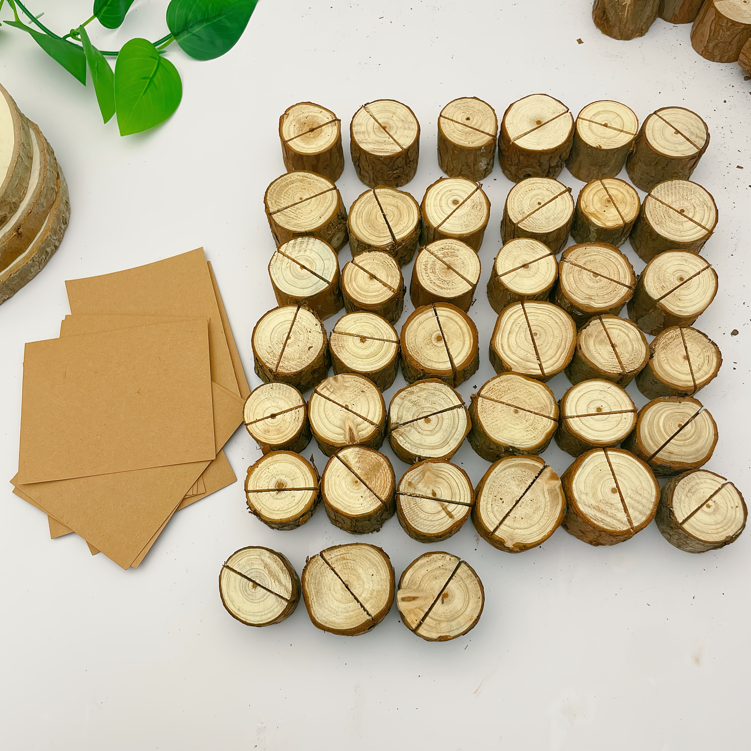 Image of 19/39-piece Wooden Name Card Holders – Perfect For Business Cards, Table Numbers & Photo Display. Ideal For Christmas, Halloween, Thanksgiving Decorations And Everyday Use