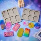 2pcs 12 wax sheet silicone mold handmade candle mold keychain resin mold diffuser stone pendant handmade pendant molds wax sheet kit for making wax