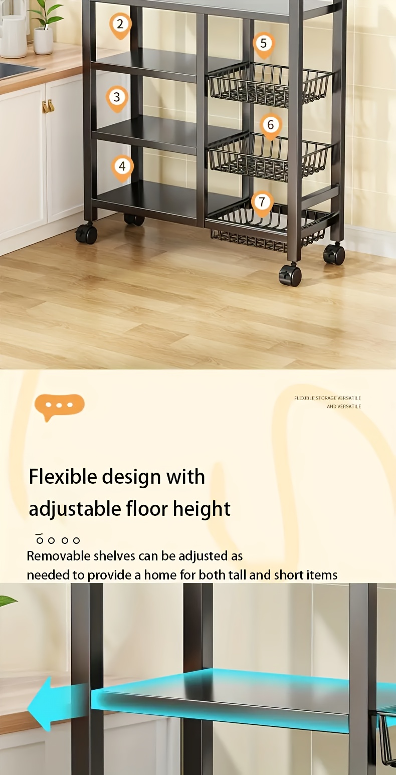 reliable 1pc of Adjustable Kitchen Storage Rack - a Tall Mobile Organizer Featuring Locking Wheels, Space-Efficient Stainless Steel Shelves for The Kitchen And Pantry, Robust Build, Long-Lasting Shelving Unit, Storage Area, And a Versatile Storage Rack 14 1pc of Adjustable Kitchen Storage Rack - a Tall Mobile Organizer Featuring Locking Wheels, Space-Efficient Stainless Steel Shelves for The Kitchen And Pantry, Robust Build, Long-Lasting Shelving Unit, Storage Area, And a Versatile Storage Rack