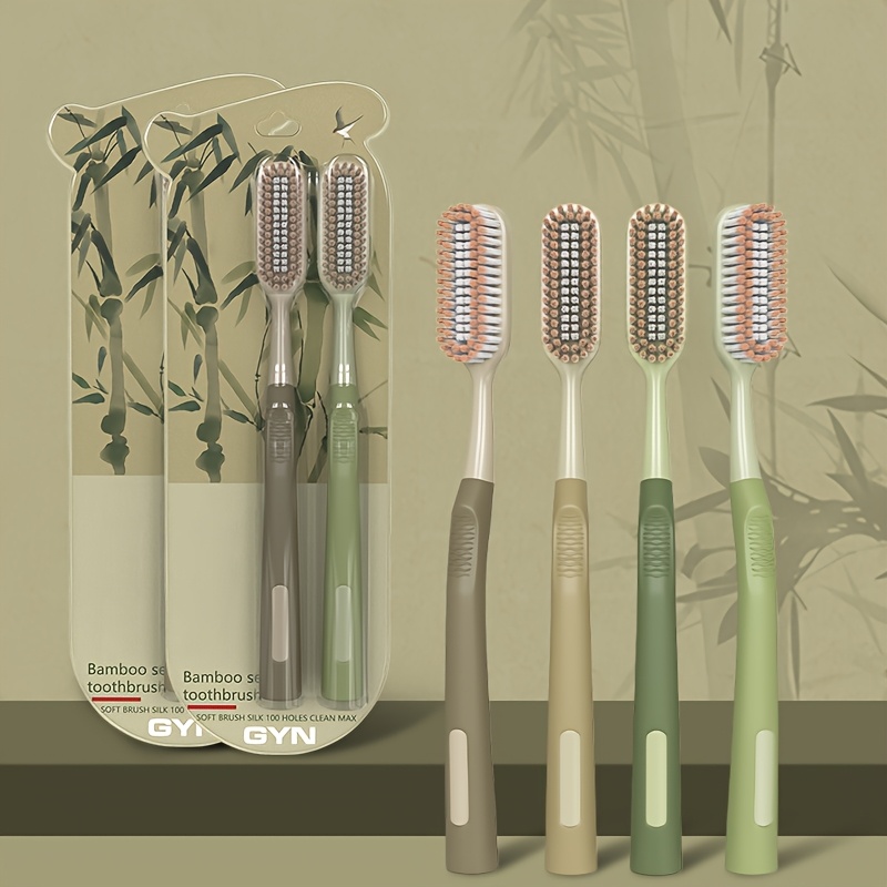 Image of Gyn Brand Toothbrush Innovative Hole Brush Head, Extended Brush Head For Efficient Cleaning, [4-pcs] [8-pcs] Travel Products, Household, Adult, Couple, Soft Bristled Toothbrush