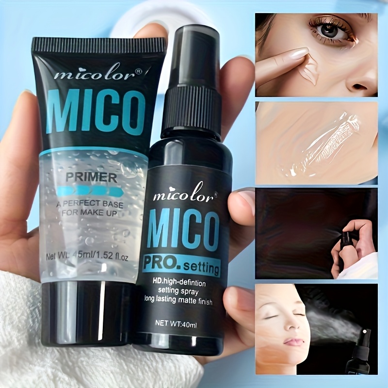 2pcs makeup set primer and setting spray combination moisturizing skincare long lasting hold