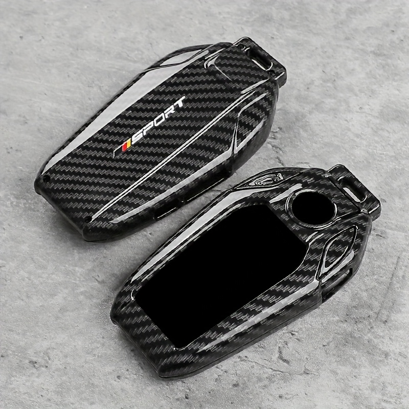 Image of Car Key Of Abs With A Carbon Fiber Design, Suitable For Models G30, G12, G11, G32, G31, 5 And , As Well As I8, I12, I15, G01 X3, X4, G02, G05 X5, G07, And G7, Providing A Shell For The Fob