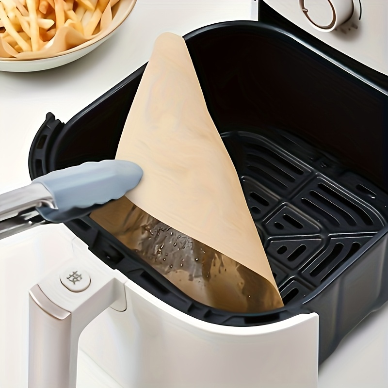 50pcs Square Air Fryer Parchment Paper Liners, Oil-Proof, Water-Resistant, Non-Stick, Easy Cleanup, Microwave & Oven Safe, Ideal for Baking, Roasting, with Commercial Kitchen Supplies, Cooking Liner | Nonstick Liner | Waterresistant Material, Air Fryer Liners