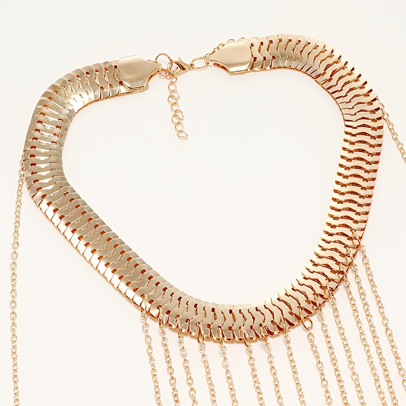 Boho Layer Snake Chain Tassel Body Chain, Versatile Beachwear Accessory