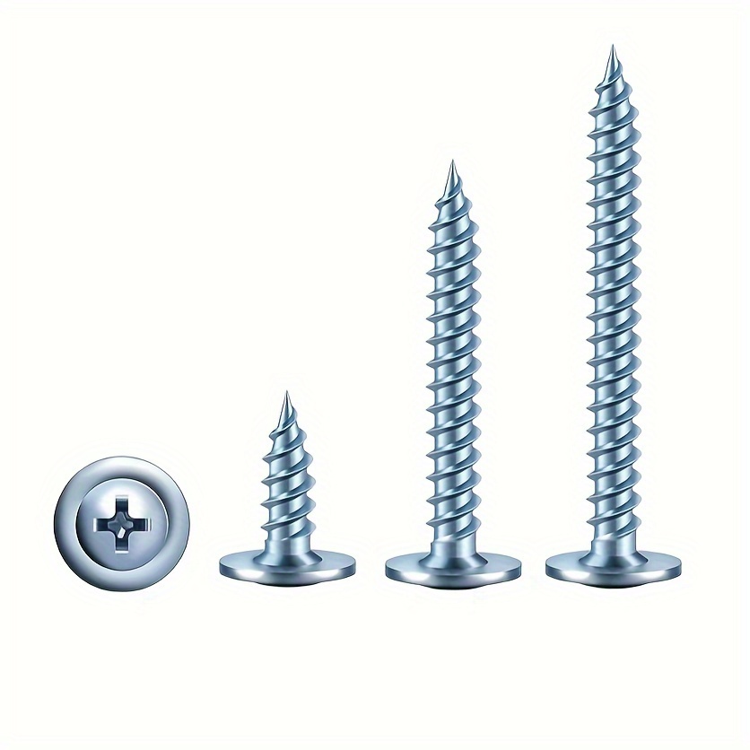 

100pcs High-strength Pointed Tail Screws, M4.2 Blue White Self Tapping Self Drilling Screws, Used For Decoration And Construction.