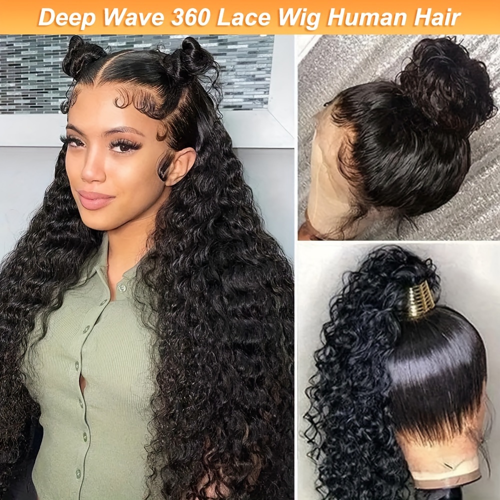 Remeehi 360 Lace Front Closure Piece Brazilian Deep Wave Ear To Ear 360 Lace  Frontal Wig