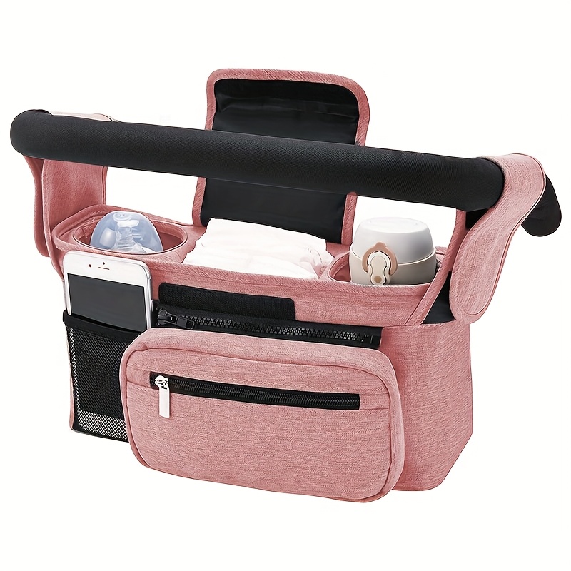 1pc portable stroller hanging bag outdoor stroller hanging pouch large capacity bottle and diaper bag