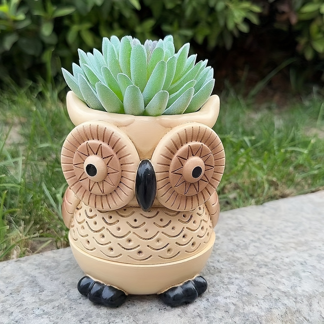 Resin Owl Planter Pot for Succulents, Creative Cute Split Design Owl Flower  Pot for Garden Courtyard Landscape Decoration