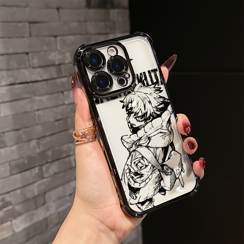 TEMU Phone Case - Black And White Comics Phone Case Suitable For Iphone 17 16e 16 15 14 13 12 11 Mini Pro Max Xr Xsmax 8 7 Plus Anti Fall Transparent