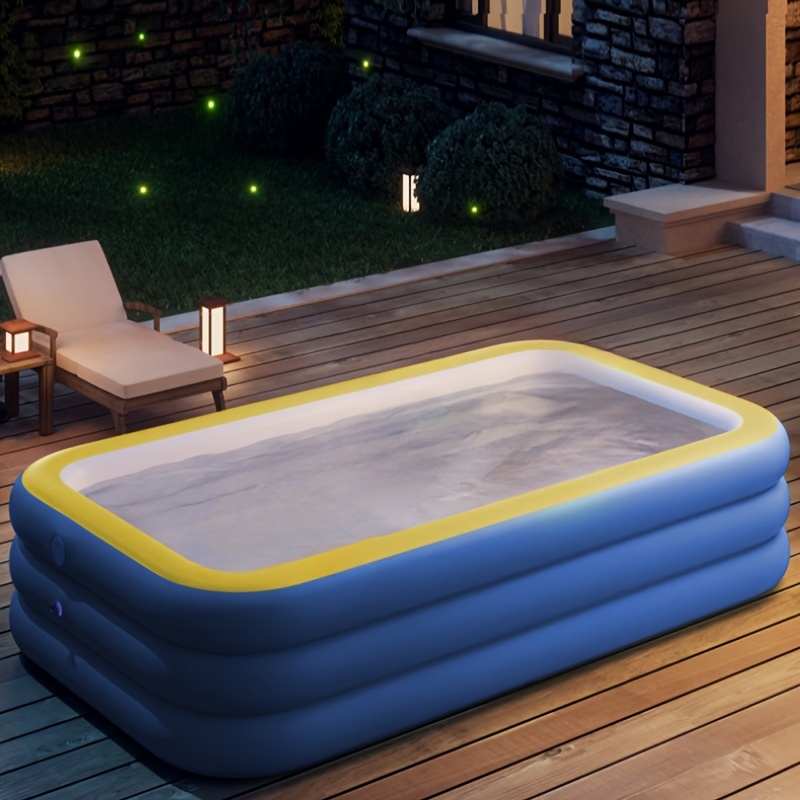 

sunshine Ready" Stylish Inflatable Swimming Pool For Home - Easy Setup, No Power Needed, Durable Pvc Material, Perfect For Summer Fun In The Garden