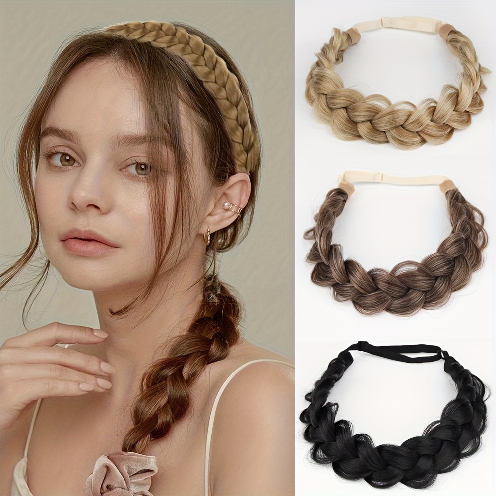 

Braided Headband Hairpiece, Synthetic High Heat Resistant Material, Hair Volume Enhancer, Accessory, Adjustable Size With Band All ' Day