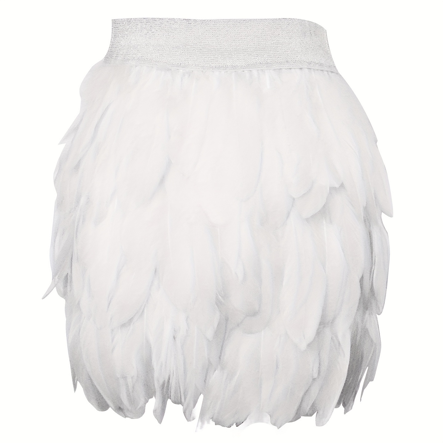 

Womens Artificial Feather Skirt Fashion Short Mini A-line Simulated Feathered Skirt For Party Wedding Halloween Cosplay Costume