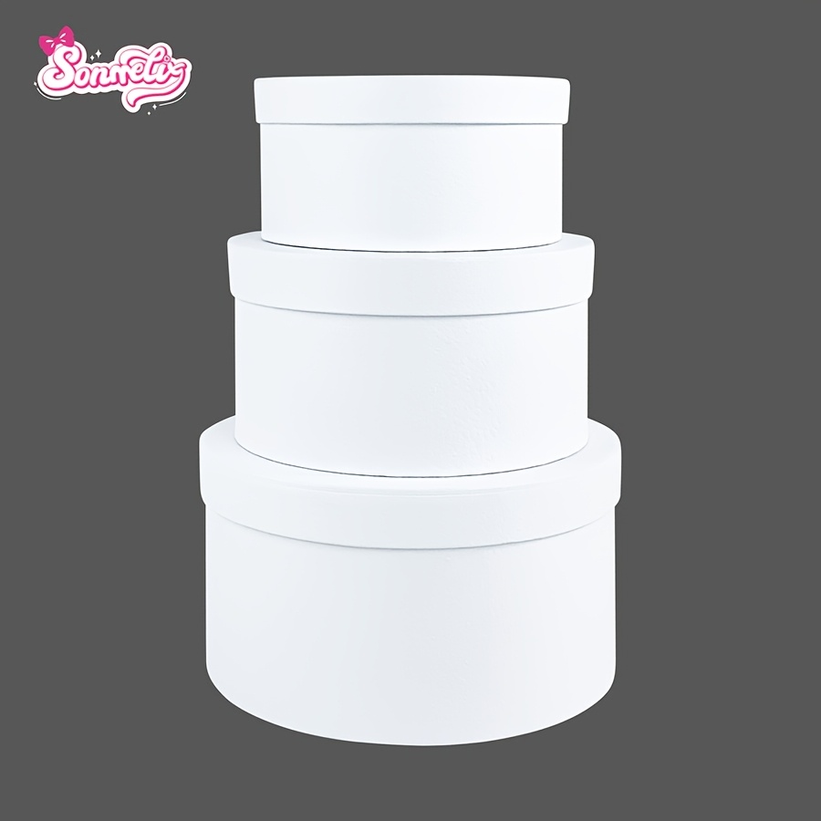 TEMU 3pcs/set Round Different Sizes Gift Packaging Boxes, Paper Boxes, Storage Boxes, Suitable For Daily Storage, Valentine's Day, Birthday,