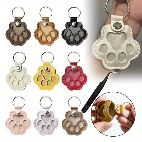 item picture 6pcs pet hair commemorative cat paw keychain multi color pet pendant commemorative gift portable keychain for storing pet hair pet peripheral additions random color